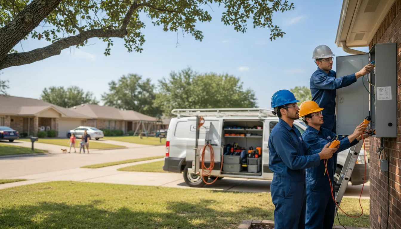 Certified electrician providing emergency electrical services in Riesel, TX